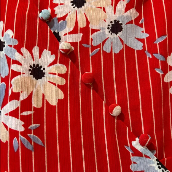 Madewell Button Wrap Floral Mini Dress - Picture 2 of 7